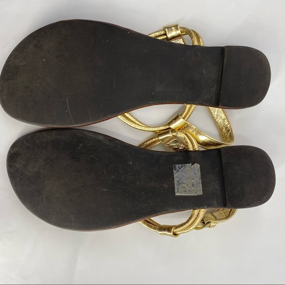 New Directions Waverly Gold Flat Thong Sandals - Picture 5 of 9